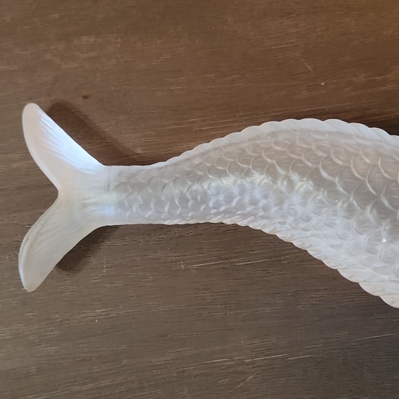 Mid Century Frosted Glass Vintage Koi Candlestick Holder Bud Vase - Picture 6 of 6